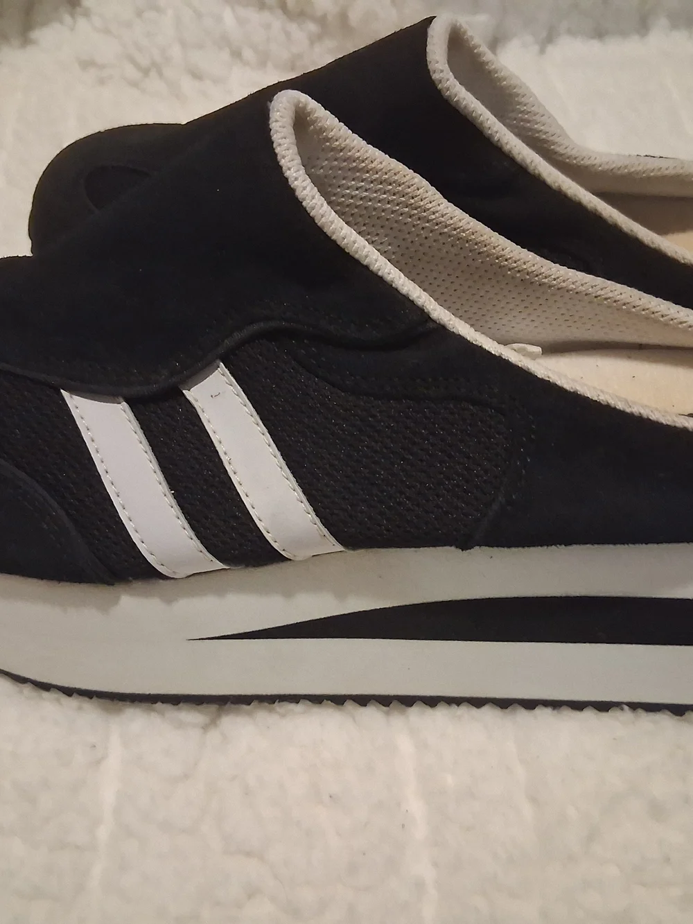 Joe Boxer Black and White Platform Slip-On Sneakers